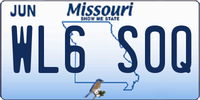 MO license plate WL6S0Q