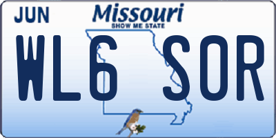 MO license plate WL6S0R