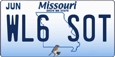 MO license plate WL6S0T