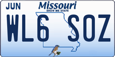 MO license plate WL6S0Z