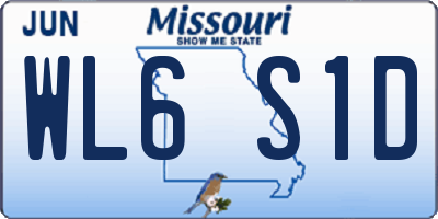 MO license plate WL6S1D