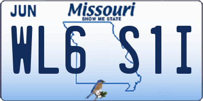MO license plate WL6S1I