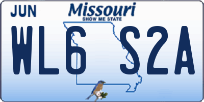 MO license plate WL6S2A