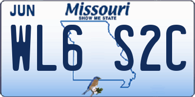 MO license plate WL6S2C