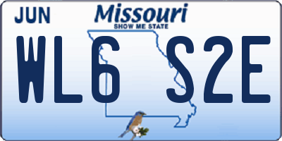 MO license plate WL6S2E