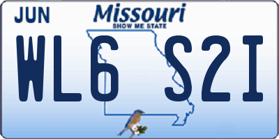 MO license plate WL6S2I