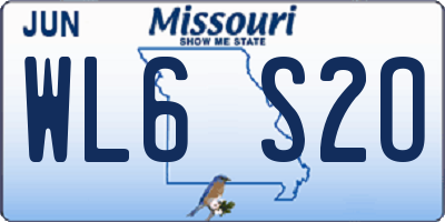 MO license plate WL6S2O