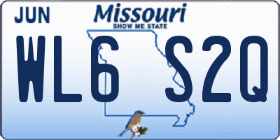 MO license plate WL6S2Q