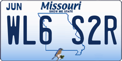 MO license plate WL6S2R