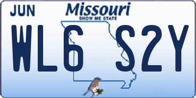 MO license plate WL6S2Y