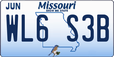 MO license plate WL6S3B