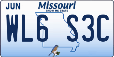 MO license plate WL6S3C