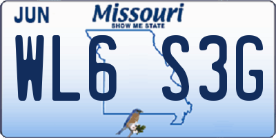 MO license plate WL6S3G
