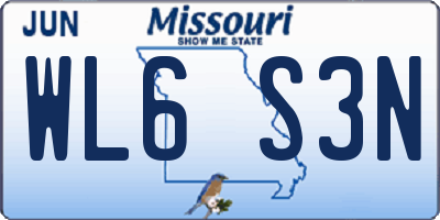 MO license plate WL6S3N