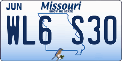 MO license plate WL6S3O