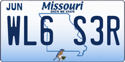 MO license plate WL6S3R