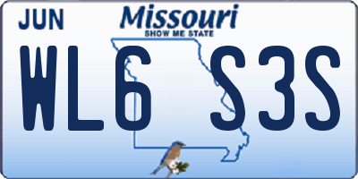 MO license plate WL6S3S