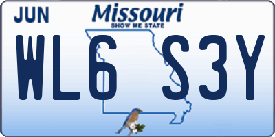 MO license plate WL6S3Y