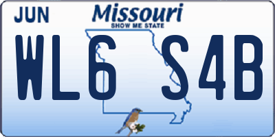 MO license plate WL6S4B