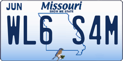 MO license plate WL6S4M
