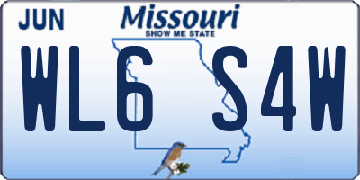 MO license plate WL6S4W