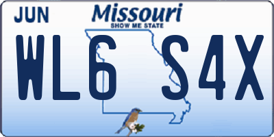MO license plate WL6S4X