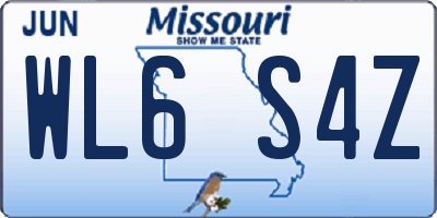 MO license plate WL6S4Z