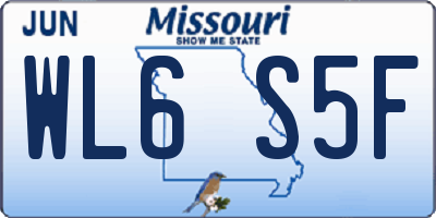 MO license plate WL6S5F