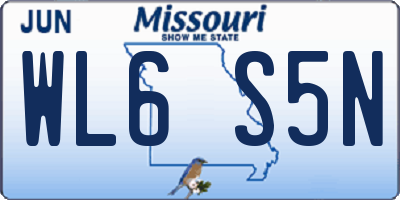 MO license plate WL6S5N