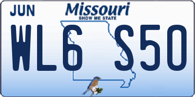 MO license plate WL6S5O