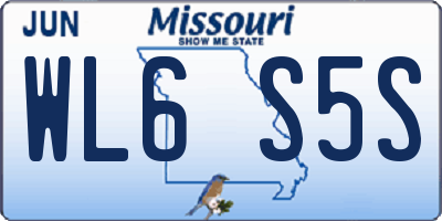 MO license plate WL6S5S