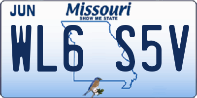 MO license plate WL6S5V
