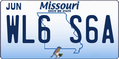 MO license plate WL6S6A