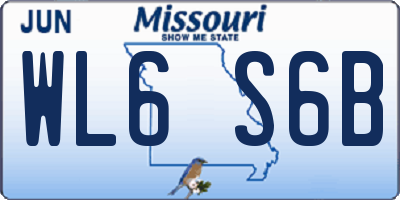 MO license plate WL6S6B