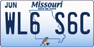 MO license plate WL6S6C