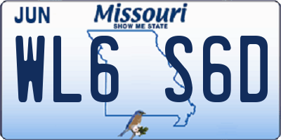 MO license plate WL6S6D