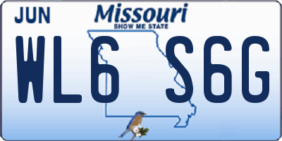 MO license plate WL6S6G