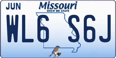 MO license plate WL6S6J