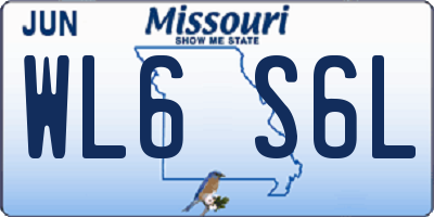 MO license plate WL6S6L