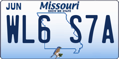 MO license plate WL6S7A
