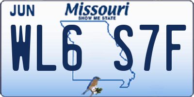 MO license plate WL6S7F