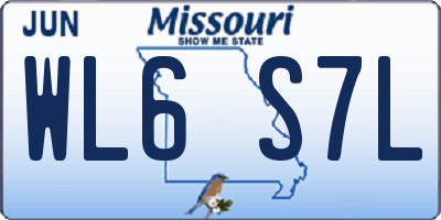 MO license plate WL6S7L