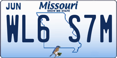 MO license plate WL6S7M
