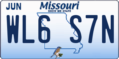 MO license plate WL6S7N