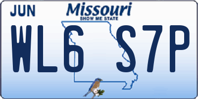 MO license plate WL6S7P