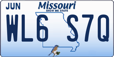 MO license plate WL6S7Q