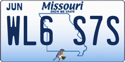MO license plate WL6S7S