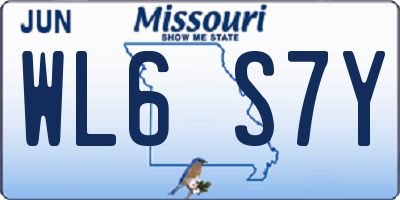 MO license plate WL6S7Y