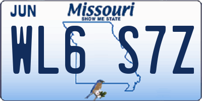 MO license plate WL6S7Z