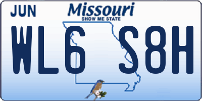 MO license plate WL6S8H